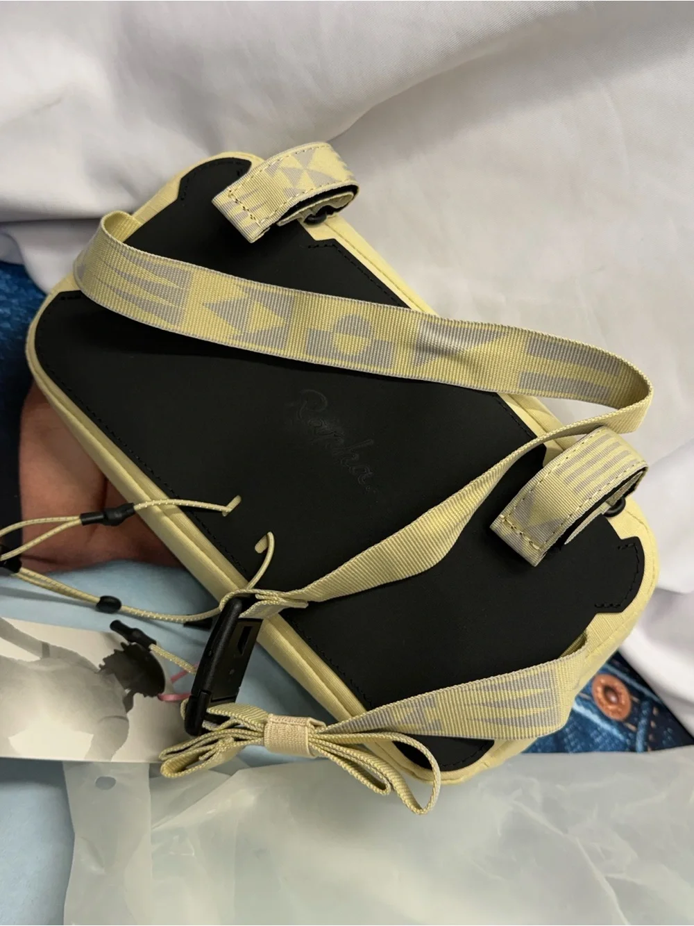 (new+tag) Rapha 2-in-1 bike bar bag / shoulder sling pack light yellow men/women